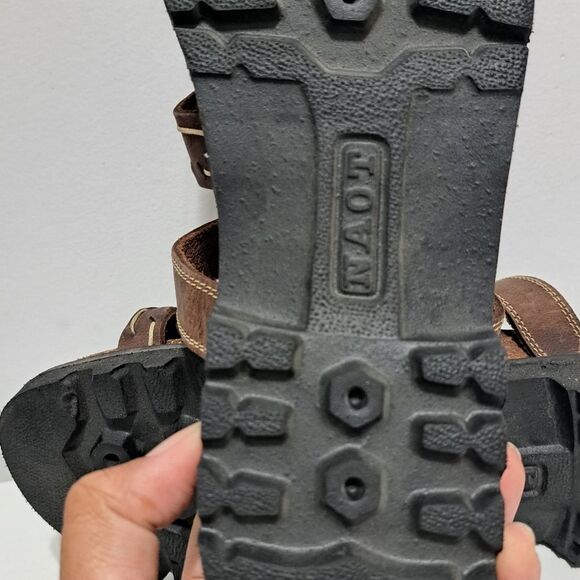 Naot Leather Boho Grunge Casual Slide Slip On Sandals Size 40 US 9 Brown - Picture 9 of 13